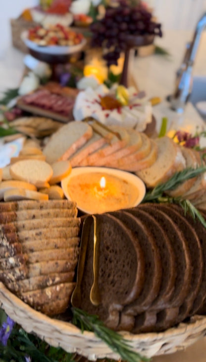 Edible Enhancement- Bread and Butter Candle Platter