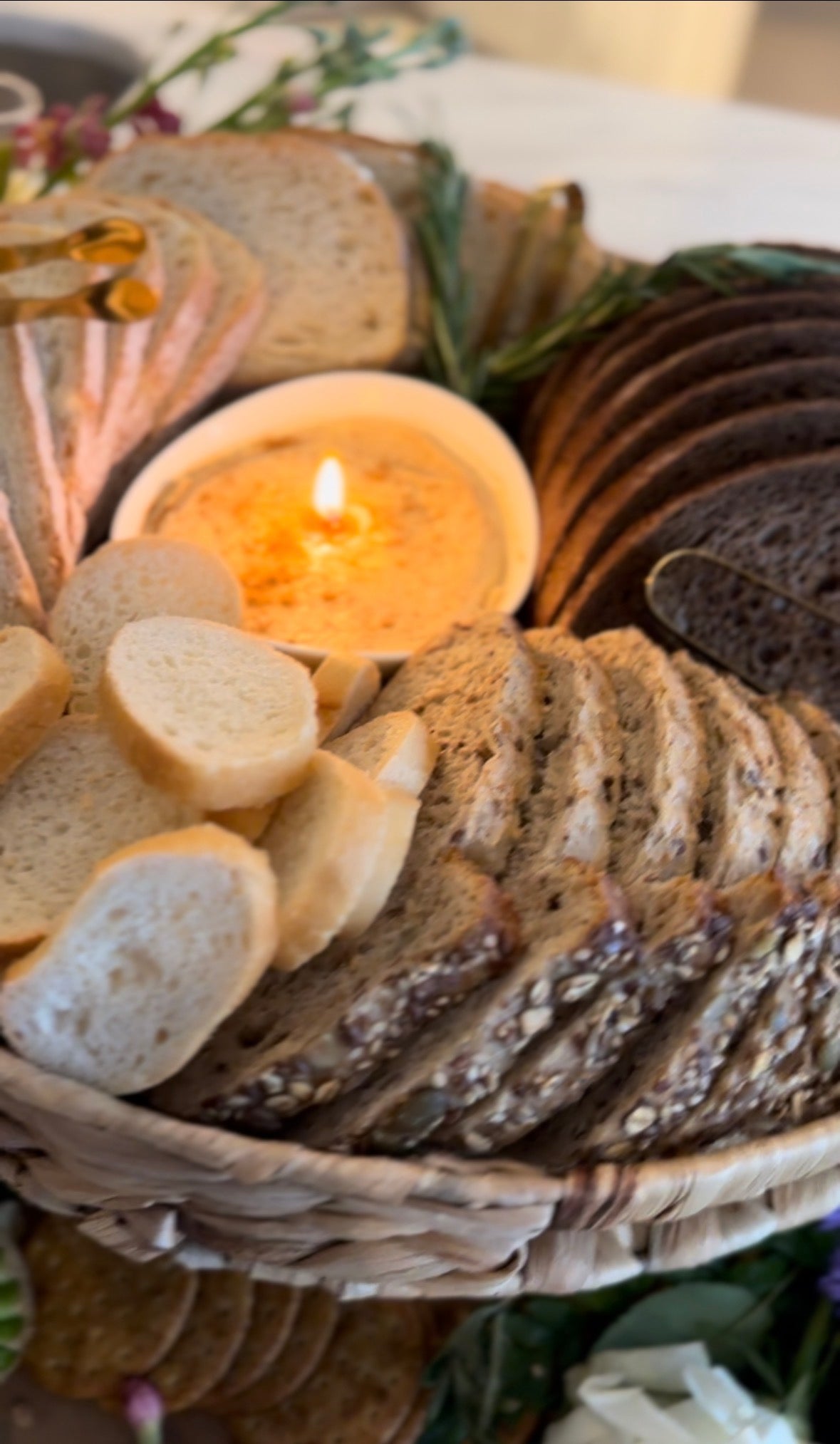 Edible Enhancement- Bread and Butter Candle Platter