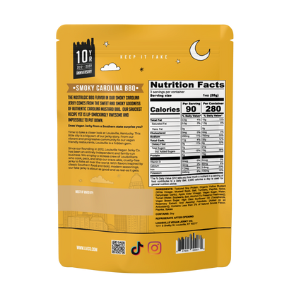 Vegan & Plant Based Smoky Carolina BBQ Jerky 3 oz
