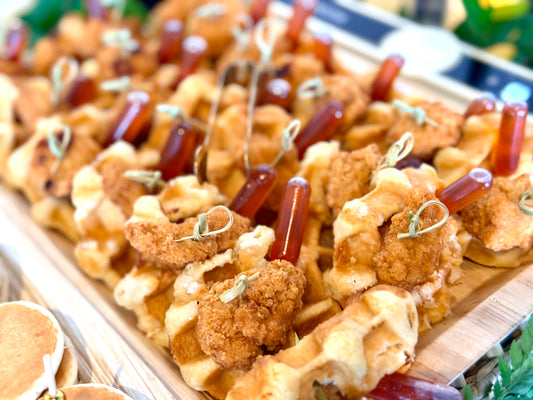 Petite Chicken & Waffles Skewers