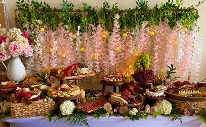 Luxury Tabletop Backdrop Rentals, Floral and Crystal Globe Candles