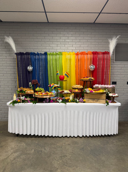 Luxury Tabletop Backdrop Rentals, Floral and Crystal Globe Candles
