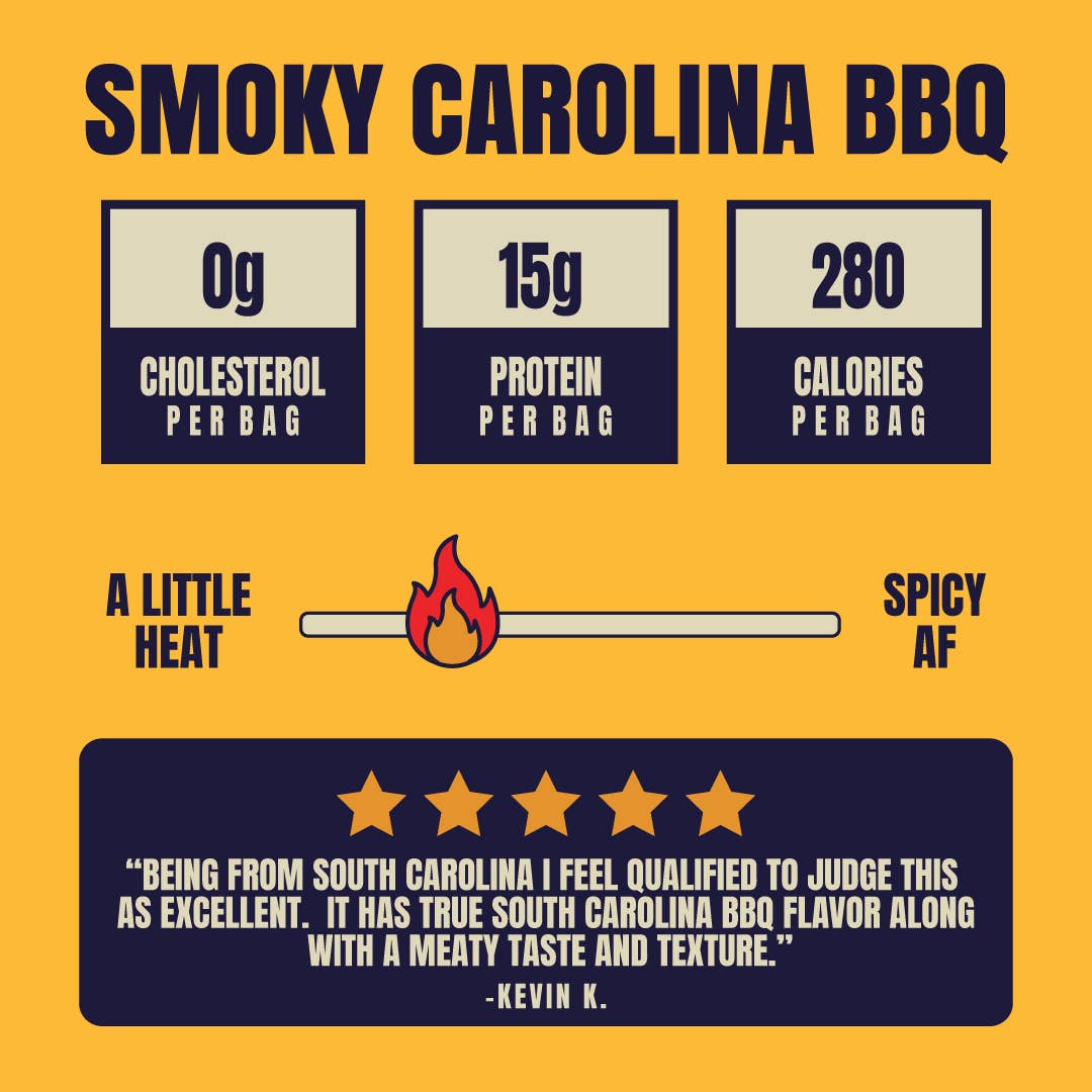 Vegan & Plant Based Smoky Carolina BBQ Jerky 3 oz