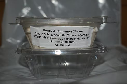 White Tree Farm, Goat Cheese - Honey & Cinnamon- Locally Sourced from Statesville NC